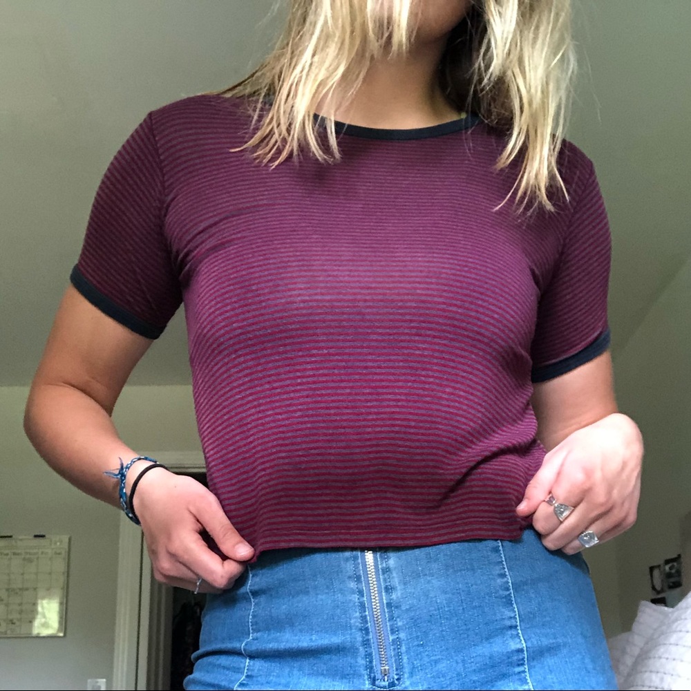 Maroon Striped Shirt